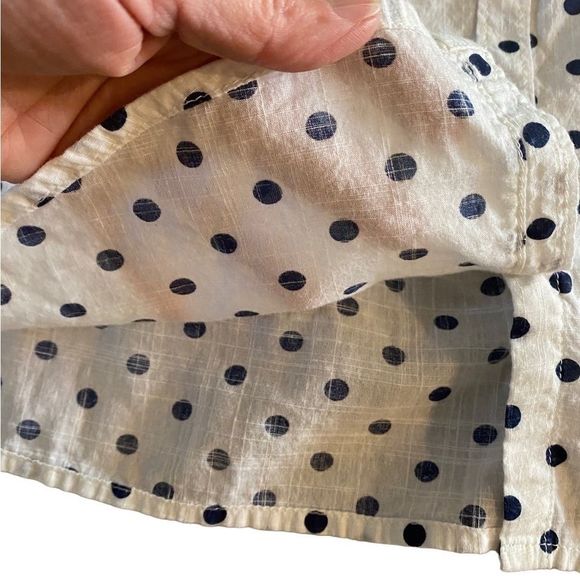 So Perfect button down long sleeve Shirt black and white polka dot size Large - Picture 4 of 8
